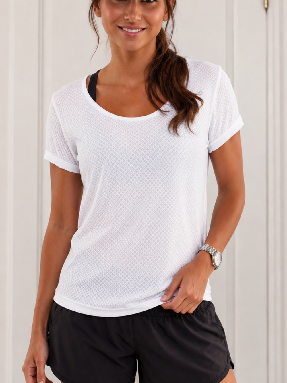 Lululemon Drish Tee Shirt - Mess Burnout White